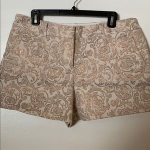 Gold and Cream Patterned Shorts